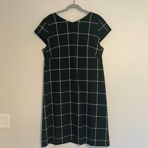Ann Taylor shirt sleeve green and white windowpane dress - 18T tall